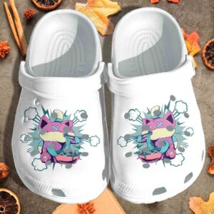 Pastel Goth Ramen Cat Crocs Clog Shoes  Anime Kawaii Crocs Clog Clog Birthday Gift For Girl Daughter Niece